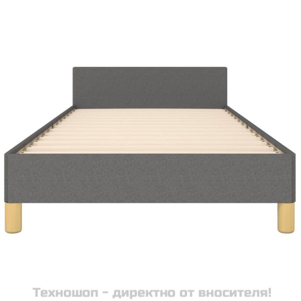 Рамка за легло без матрак, тъмносива, 90x200 см, плат