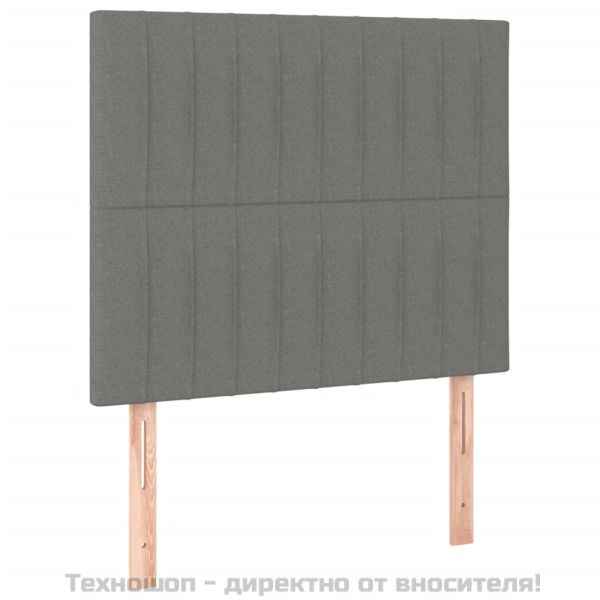 Рамка за легло без матрак, тъмносива, 90x200 см, плат