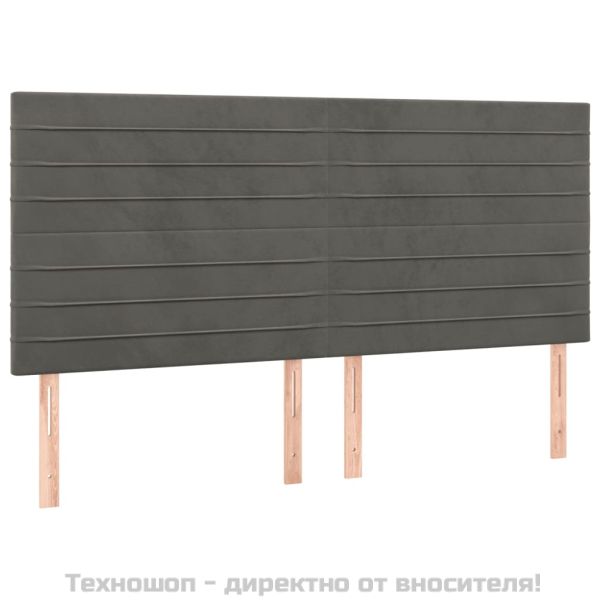 Рамка за легло без матрак, тъмносива, 140x200 см, кадифе