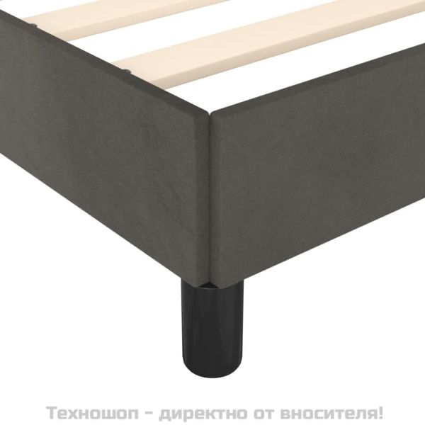 Рамка за легло без матрак, тъмносива, 140x200 см, кадифе