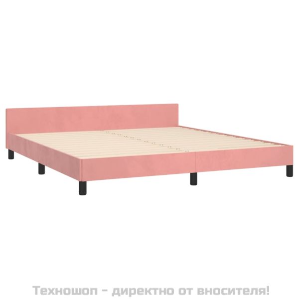 Рамка за легло с табла, розова, 180x200 см, кадифе