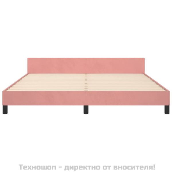 Рамка за легло с табла, розова, 180x200 см, кадифе