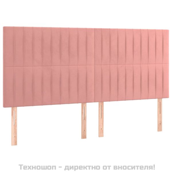 Рамка за легло с табла, розова, 180x200 см, кадифе