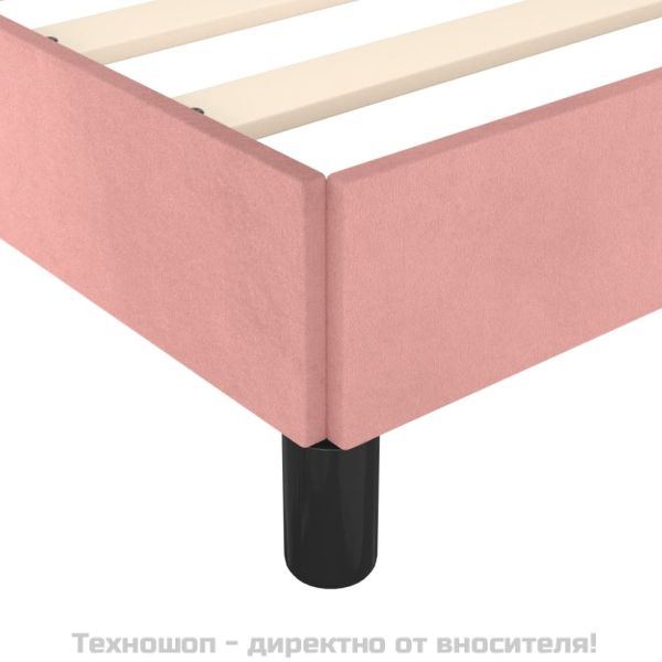 Рамка за легло с табла, розова, 180x200 см, кадифе