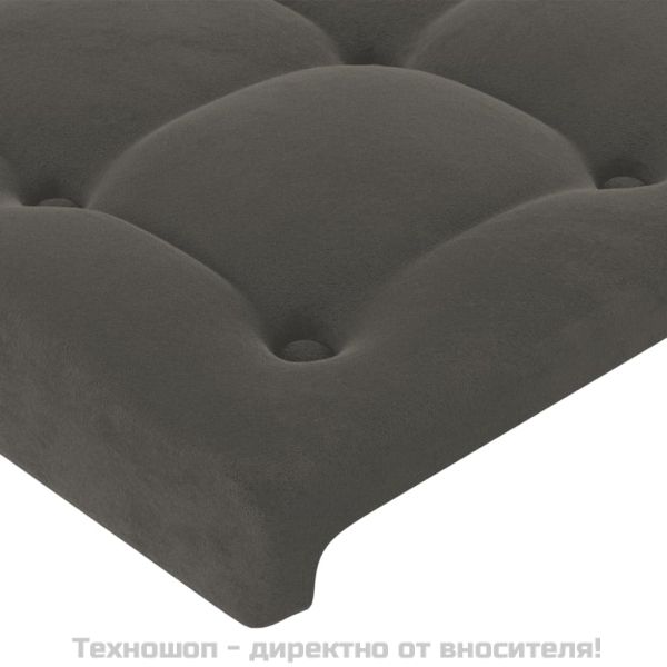 Рамка за легло без матрак, тъмносива, 200x200 см, кадифе