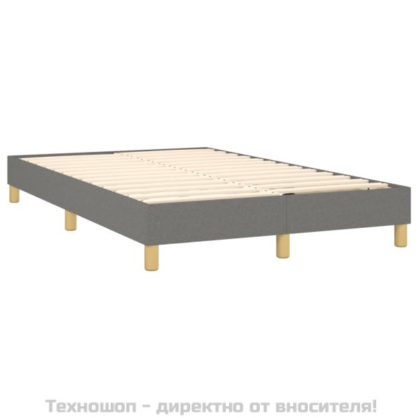 Боксспринг легло с матрак, тъмносиво, 120x200 см, плат