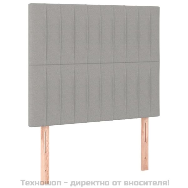 Боксспринг легло с матрак, светлосиво, 90x200 см, плат