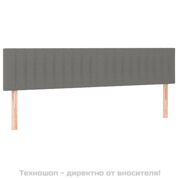 Боксспринг легло с матрак, тъмносиво, 180x200 см, плат