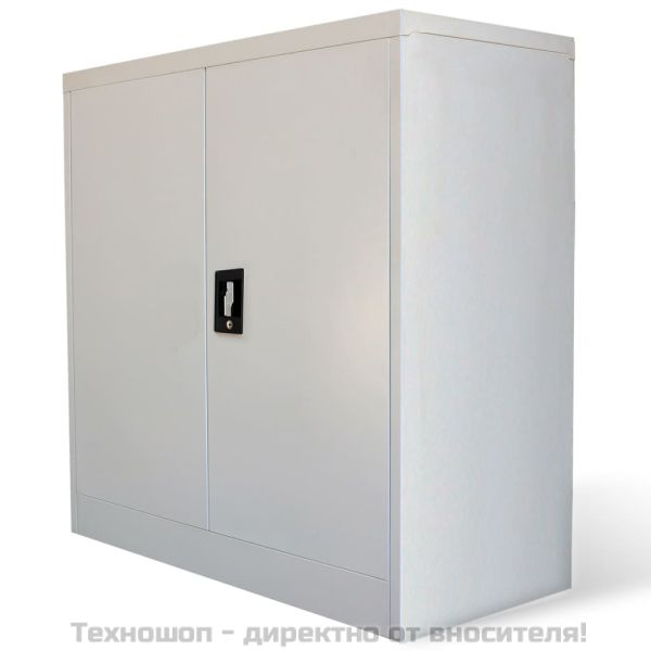 Офис шкаф с 2 врати, сив, 90 см, стомана