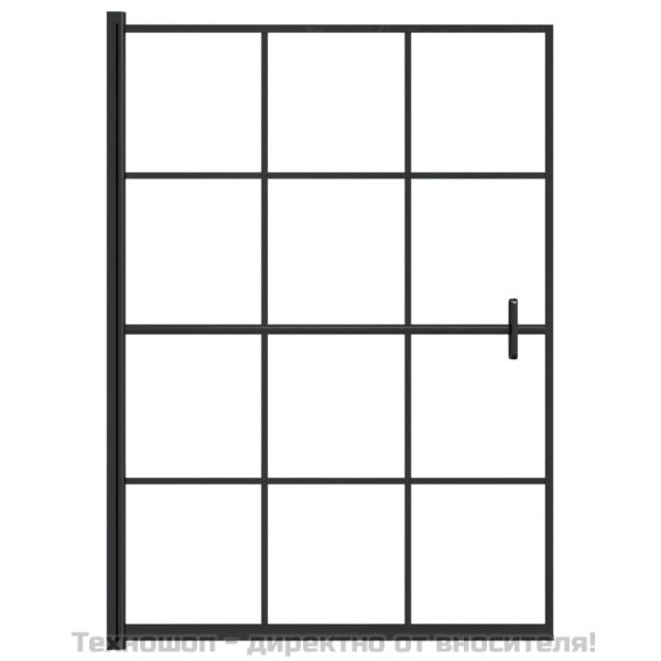 Душ параван, ESG стъкло, 100x140 см, черен