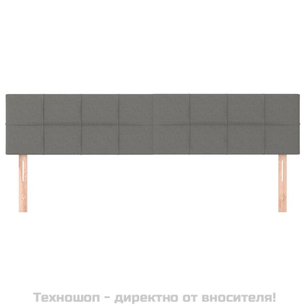 Горни табли за легло, 2 бр, тъмносиви, 80x5x78/88 см, плат