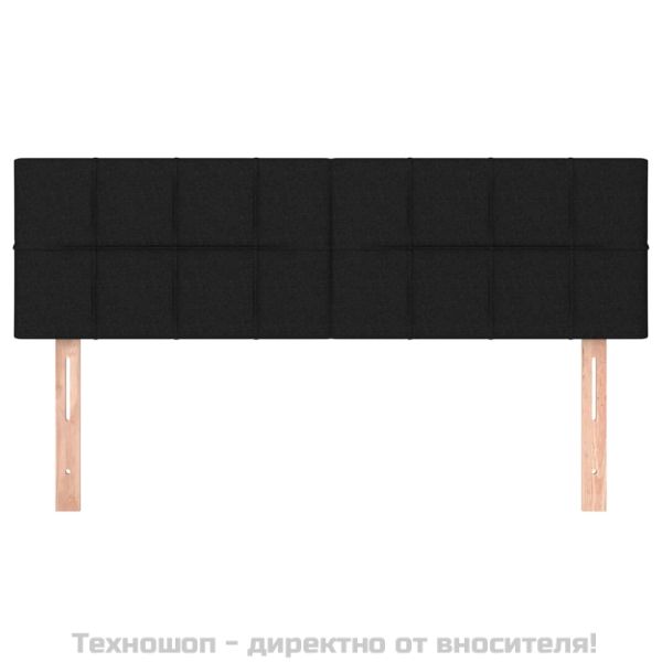 Горни табли за легло, 2 бр, черни, 72x5x78/88 см, плат