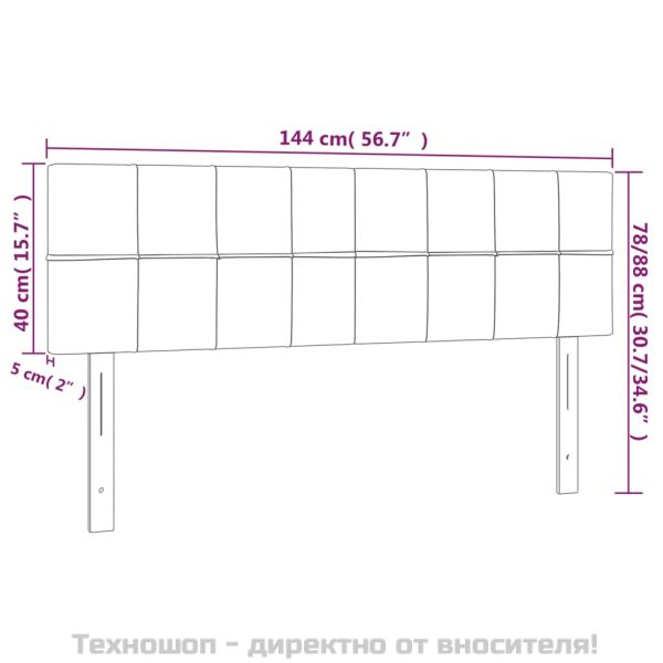 Горни табли за легло, 2 бр, черни, 72x5x78/88 см, плат