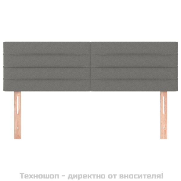 Горни табли за легло, 2 бр, тъмносиви, 72x5x78/88 см, плат