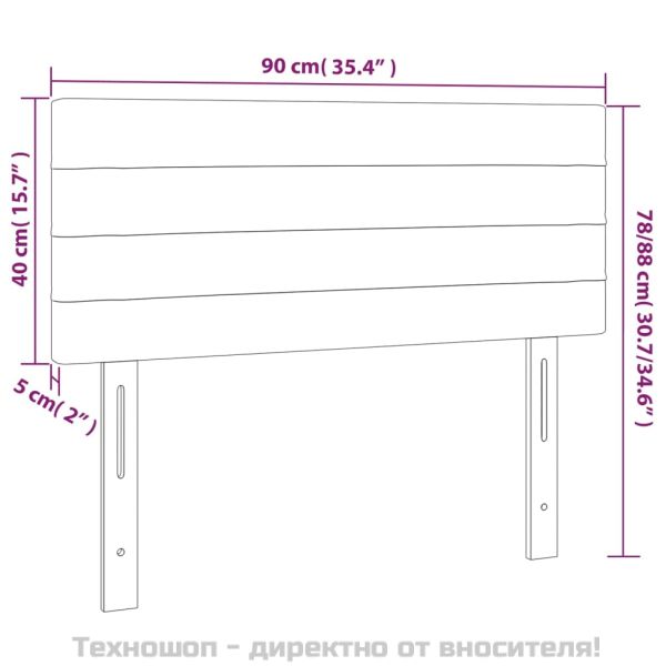 Горна табла за легло, черна, 90x5x78/88 см, плат
