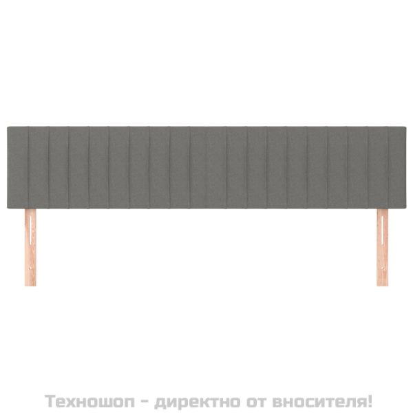 Горни табли за легло, 2 бр, тъмносиви, 90x5x78/88 см, плат