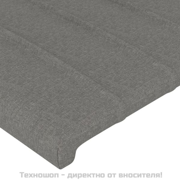 Горни табли за легло, 2 бр, тъмносиви, 90x5x78/88 см, плат