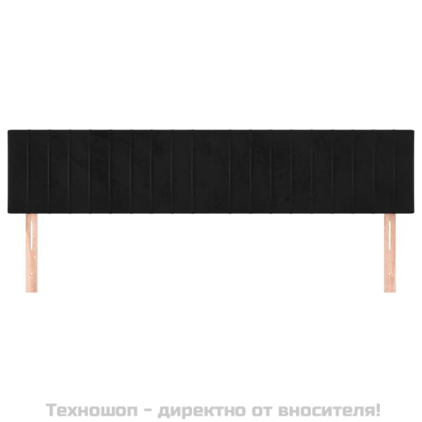 Горни табли за легло, 2 бр, черни, 90x5x78/88 см, кадифе