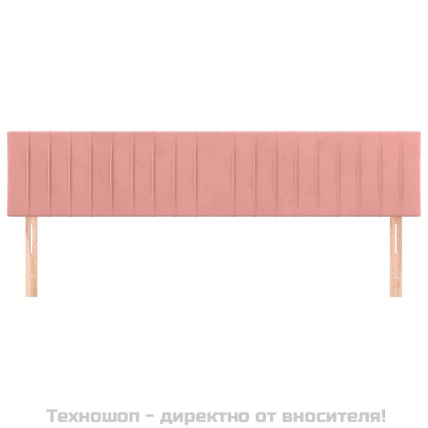 Горна табла за легло, 2 бр, розова, 100x5x78/88 см, кадифе