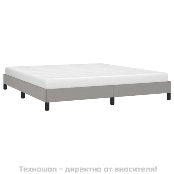 Рамка за легло без матрак, светлосива, 160x200 см, плат