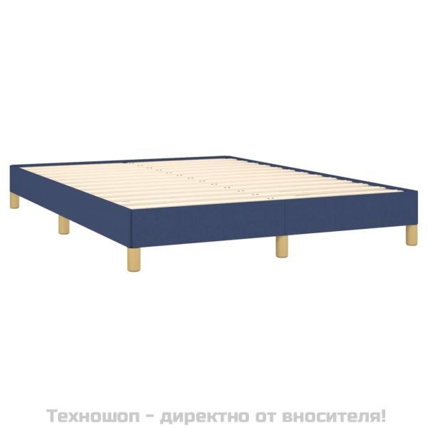 Рамка за легло без матрак, синя, 160x200 см, плат