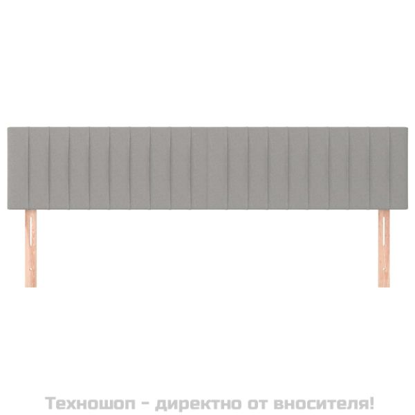 Горни табли за легло, 2 бр, светлосиви,90x5x78/88 см, плат