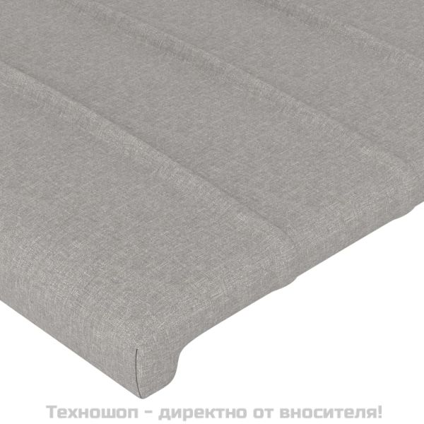 Горни табли за легло, 2 бр, светлосиви,90x5x78/88 см, плат