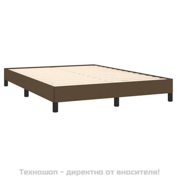 Рамка за легло без матрак, тъмнокафява, 140x200 см, плат