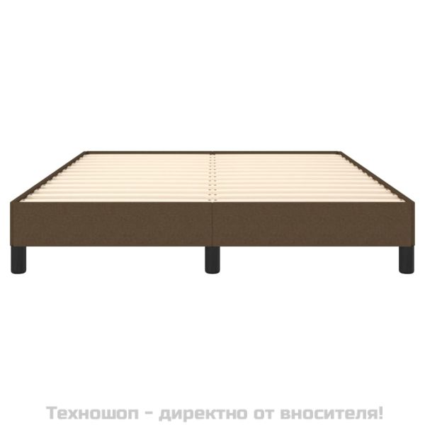 Рамка за легло без матрак, тъмнокафява, 140x200 см, плат
