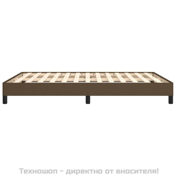 Рамка за легло без матрак, тъмнокафява, 140x200 см, плат