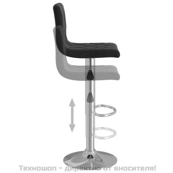 Бар табуретки, 2 бр, черни, кадифе