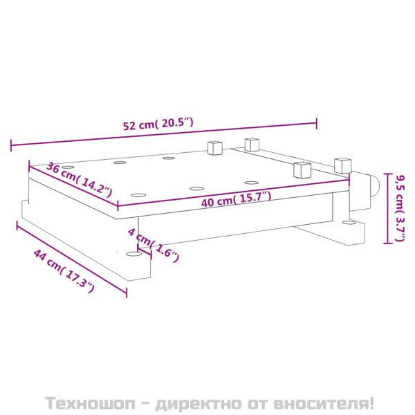 Работна маса с менгеме, 52x44x9,5 см, акация масив