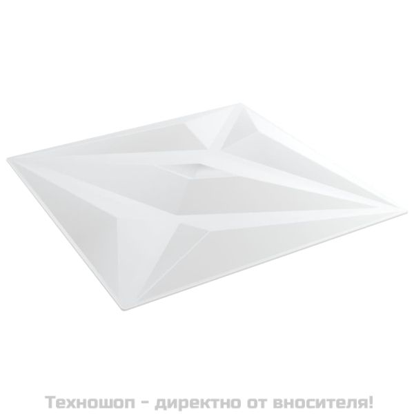 Стенни панели 12 бр бели 50x50 см XPS 3 м² звезда