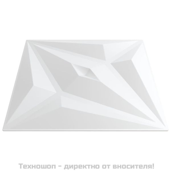 Стенни панели 12 бр бели 50x50 см XPS 3 м² звезда