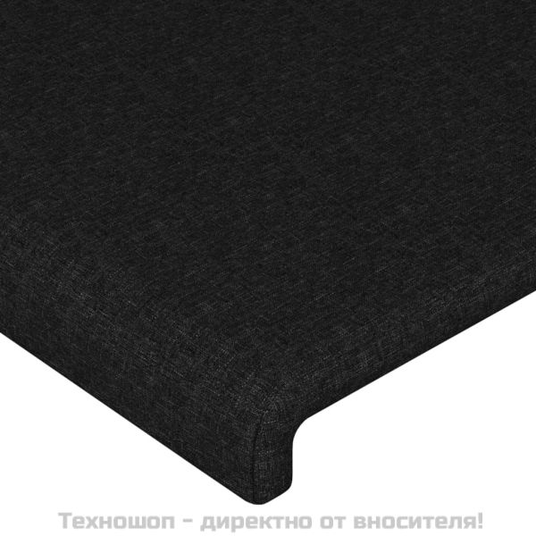 Табла за легло, черна, 100x5x118/128 см, плат