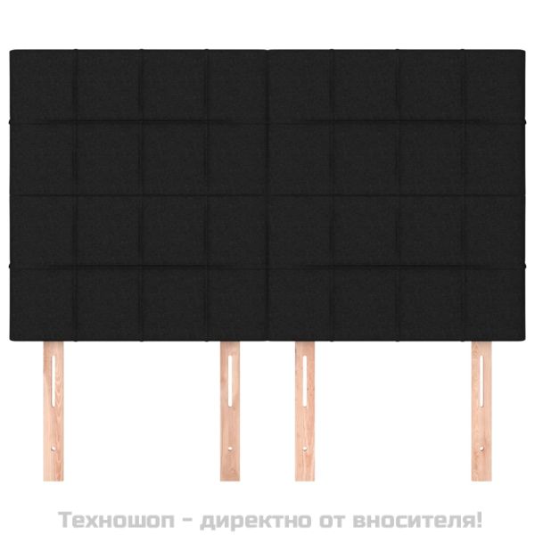 Табла за легло, черна, 144x5x118/128 см, плат