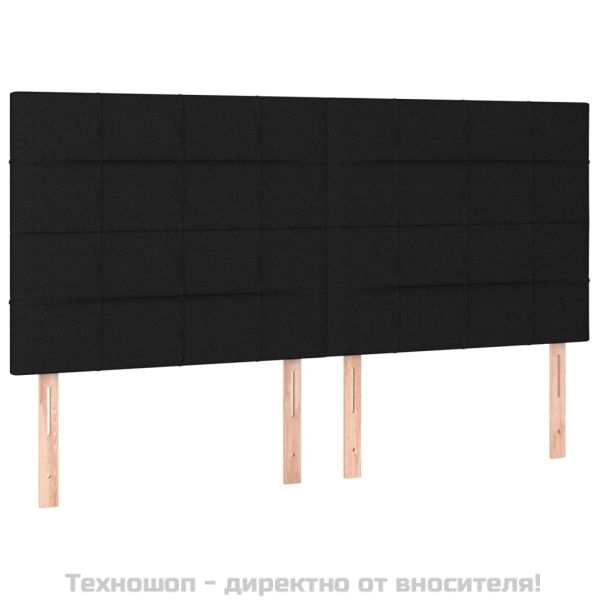 Табла за легло, черна, 180x5x118/128 см, плат