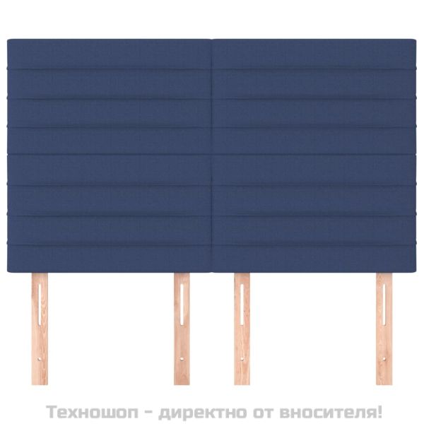 Табла за легло, синя, 144x5x118/128 см, плат