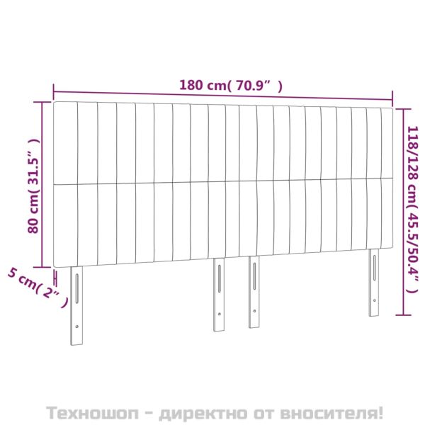 Табла за легло, тъмносива, 180x5x118/128 см, плат