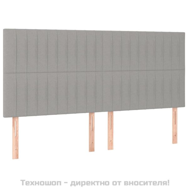 Табла за легло, светло сива, 180x5x118/128 см, плат