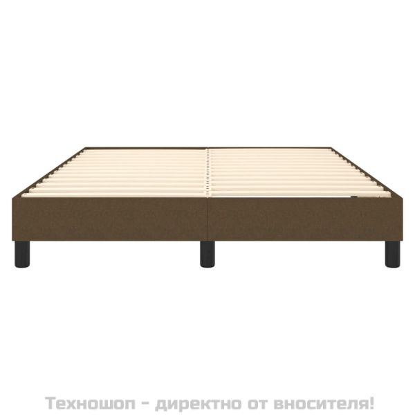 Рамка за легло с пружини, тъмнокафява, 140x200 см, плат