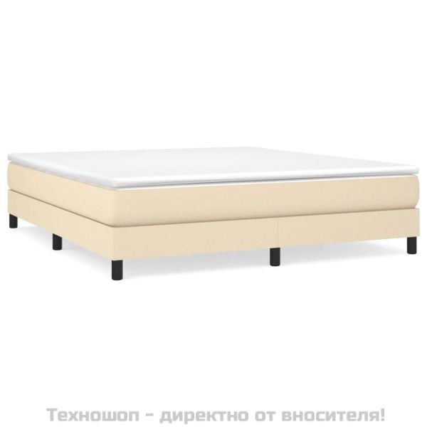 Рамка за легло с пружини, кремава, 180x200 см, плат