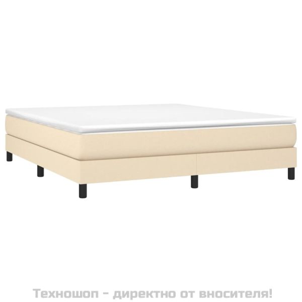 Рамка за легло с пружини, кремава, 180x200 см, плат