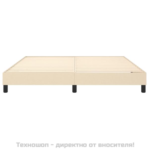 Рамка за легло с пружини, кремава, 180x200 см, плат
