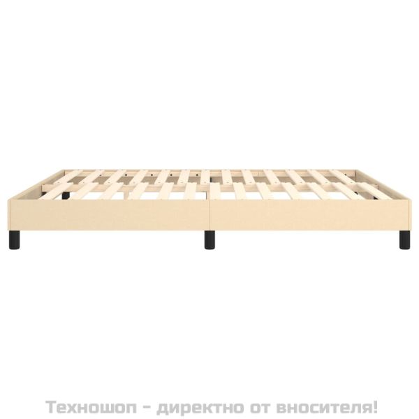 Рамка за легло с пружини, кремава, 180x200 см, плат