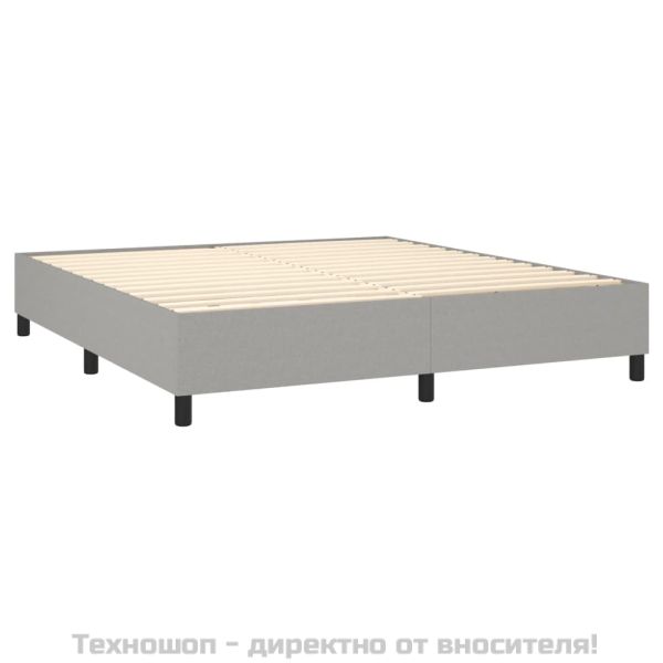 Боксспринг легло с матрак, светлосиво, 180x200 см, плат