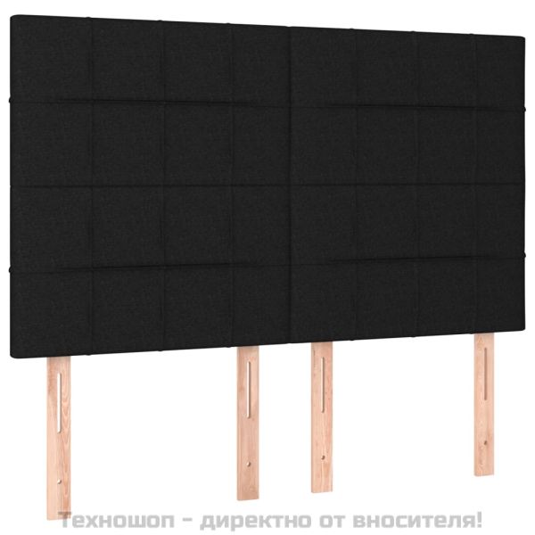 Боксспринг легло с матрак, черно, 140x200 см, плат