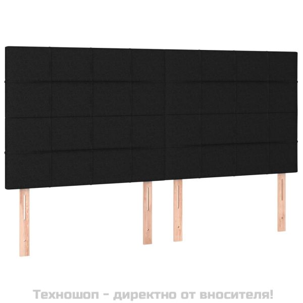 Боксспринг легло с матрак, черно, 200x200 см, плат