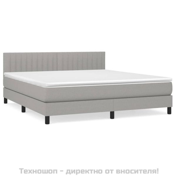 Боксспринг легло с матрак, светлосиво, 180x200 см, плат