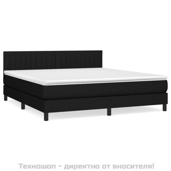 Боксспринг легло с матрак, черно, 180x200 см, плат